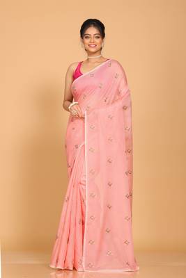 Kota embroidery sarees(Peach) 1