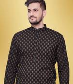 Men's printed cotton kurta set -jypore print