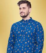 Men's printed cotton kurta set -jypore print