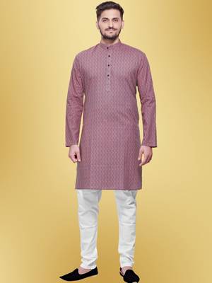 Men's printed cotton kurta set -jypore print 2