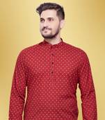 Men's printed cotton kurta set -jypore print