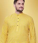 Men's printed cotton kurta set -jypore print