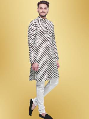 Men's printed cotton kurta set -jypore print 3