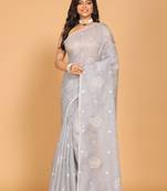 Kota embroidery sarees(Grey)