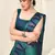 Teal Chiffon Ikkat Print Geometric Saree With Unstitched Blouse Piece