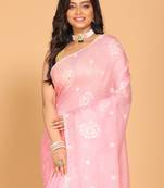 Kota embroidery sarees(Pink)