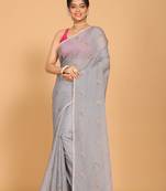 Kota embroidery sarees(Grey)