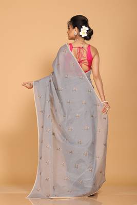 Kota embroidery sarees(Grey) 4