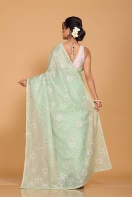 Kota embroidery sarees(Green) 4