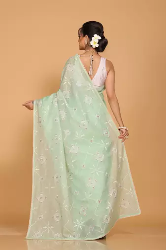 Kota embroidery sarees(Green)