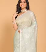 Kota embroidery sarees(Green)