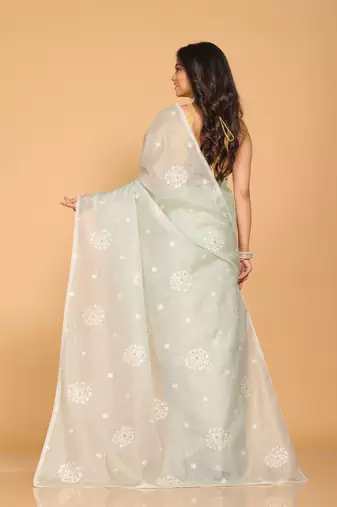 Kota embroidery sarees(Green)