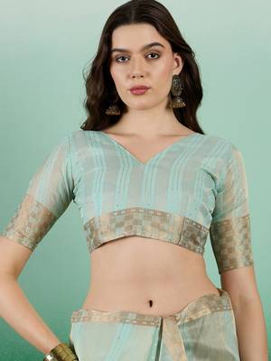 Beige Traditional Khadi Organza c Zari Woven Saree Festive Traditional Looks 4