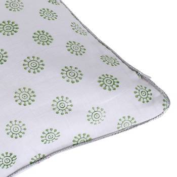 Green Pink Block printed Reversible Cushion Cover (Set of 2pcs) 3