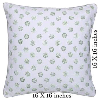 Green Pink Block printed Reversible Cushion Cover (Set of 2pcs) 4