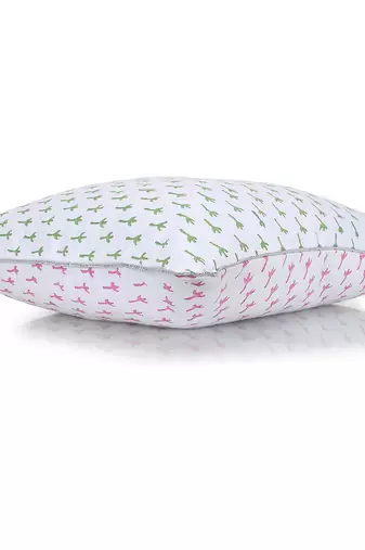Pink Green Block printed Reversible Cushion Cover (Set of 2pcs)