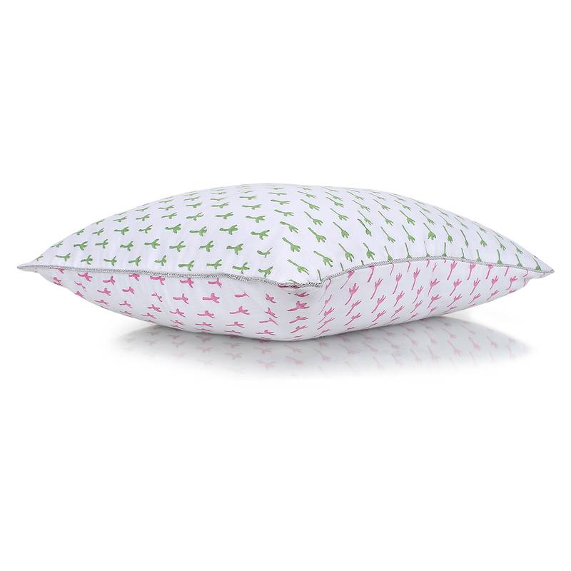 Pink Green Block printed Reversible Cushion Cover (Set of 2pcs)