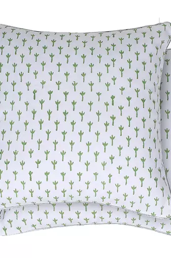 Pink Green Block printed Reversible Cushion Cover (Set of 2pcs)