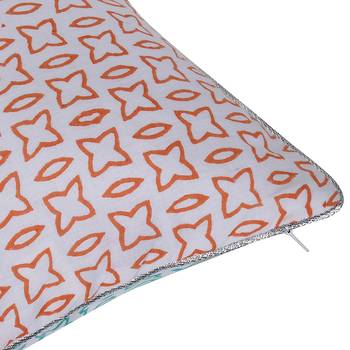 Green orange Block printed Reversible Cushion Cover (Set of 2 pcs) 2