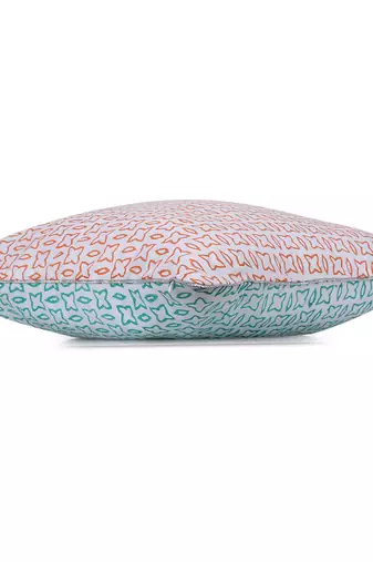 Green orange Block printed Reversible Cushion Cover (Set of 2 pcs)