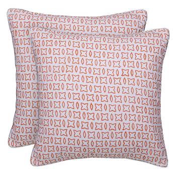 Green orange Block printed Reversible Cushion Cover (Set of 2 pcs) 5