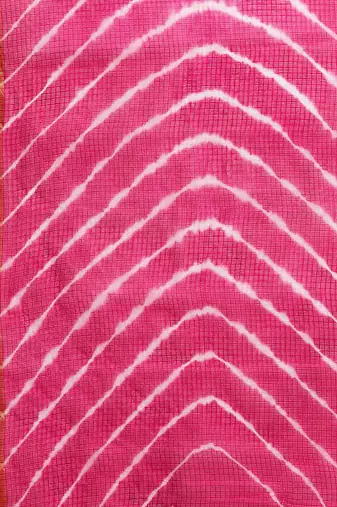 Hand Dyed Orange & Pink Bandhani Kota Silk Sustainable Saree