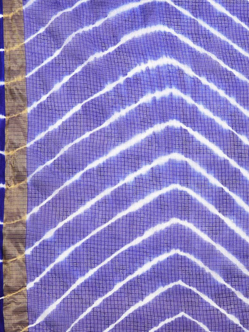 Hand Dyed Pink & Blue Bandhani Kota Silk Sustainable Saree