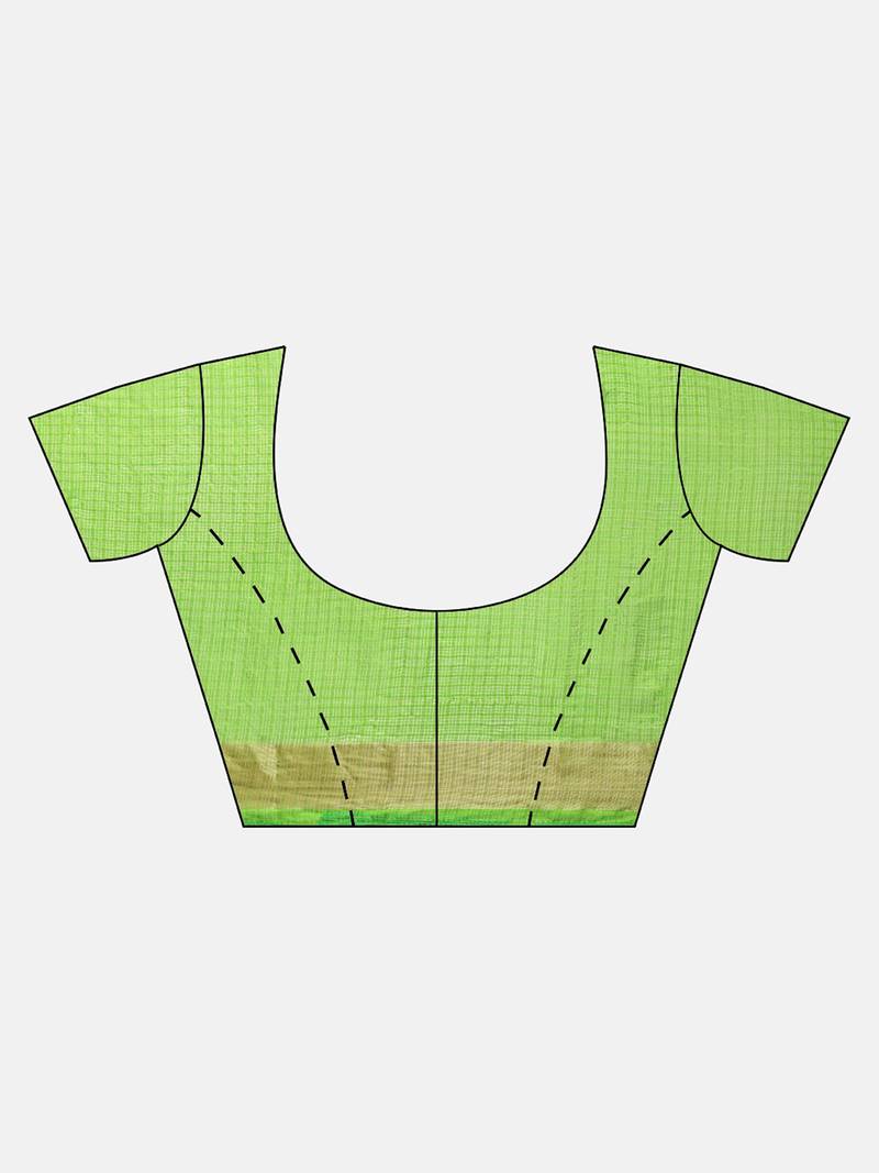 Hand Dyed Pink & Green Bandhani Kota Doria Sustainable Saree