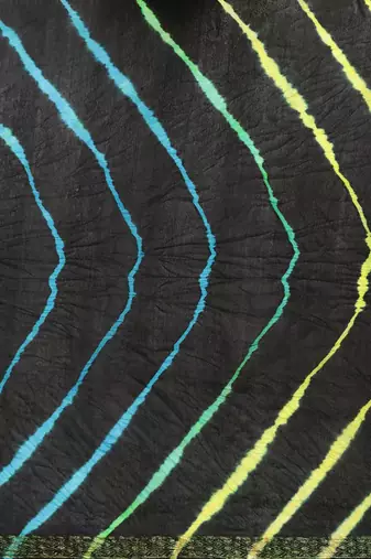 Hand Dyed Black Leheriya Kota Doria Sustainable Saree