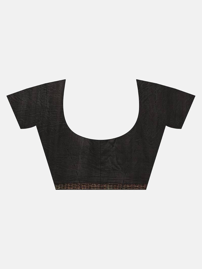 Hand Dyed Black Leheriya Kota Doria Sustainable Saree