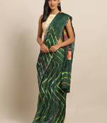 Hand Dyed Green Leheriya Kota Silk Sustainable Saree