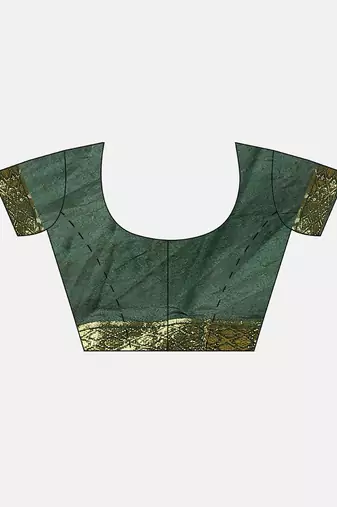 Hand Dyed Green Leheriya Kota Silk Sustainable Saree