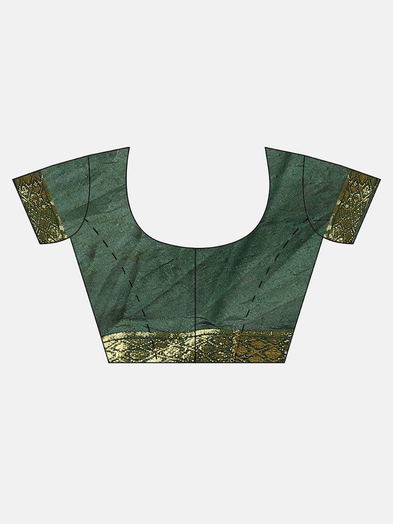 Hand Dyed Green Leheriya Kota Silk Sustainable Saree