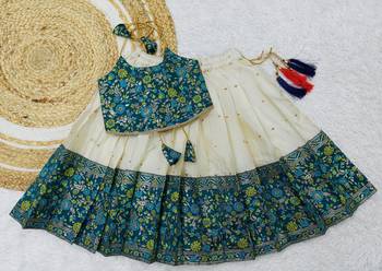 Baby Girl's Traditional Readymade South Indian Pattu Pavadai Rama Lehenga Choli For Kid's 1