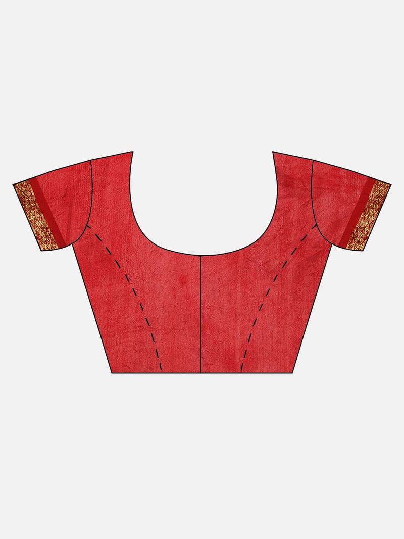 Hand Dyed Red Leheriya Kota Silk Saree