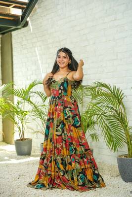 Ethereal Soft Printed Muslin Maxi Set 1