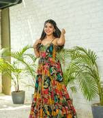 Ethereal Soft Printed Muslin Maxi Set