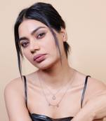   Rosegold-Plated star Shaped CZ Studded Layered Chain Necklace