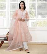 Pink Satka Net Dupatta