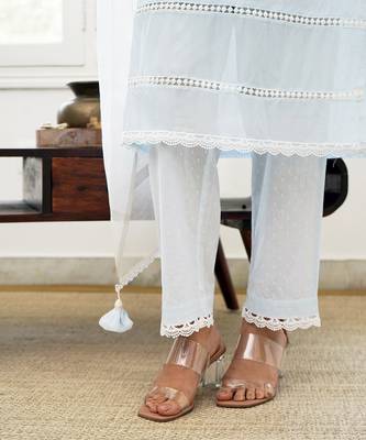 white  Satka Net Dupatt 3