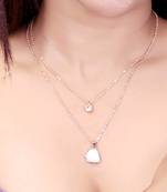   rosegold-plated triangle shaped cz studded layered chain necklace