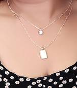   Gold-plated star shaped cz studded layered chain necklace