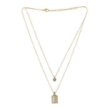   Gold-plated star shaped cz studded layered chain necklace 3
