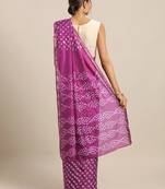 Hand Dyed Purple Bandhani Silk Sustainable Saree