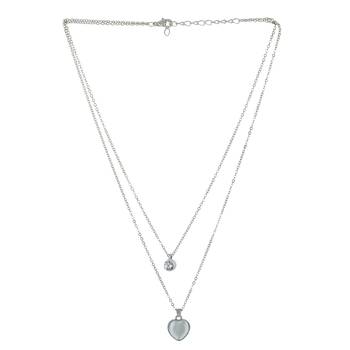   rohdium star shaped cz studded layered chain necklace 5