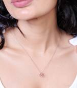   rosegold-plated star shaped cz studded single chain necklace
