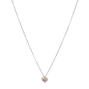   rosegold-plated star shaped cz studded single chain necklace 6