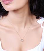   rosegold-plated star shaped cz studded single chain necklace