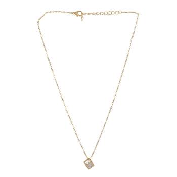   rosegold-plated star shaped cz studded single chain necklace 4
