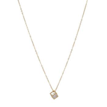   rosegold-plated star shaped cz studded single chain necklace 5